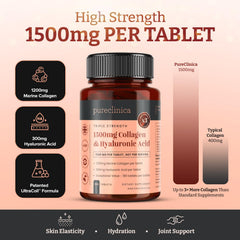 PureClinica UltraColl bottle side label detailing ingredients and serving sizes.
