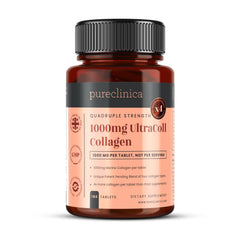 PureClinica UltraColl bottle front view for convenient daily collagen intake.