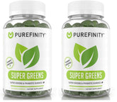 PUREFINITY Daily Super Greens Gummies bottle front with berry flavor for daily immune and energy support.