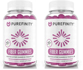 PUREFINITY Fiber Gummies bottle front highlighting sugar-free prebiotic support for daily digestion