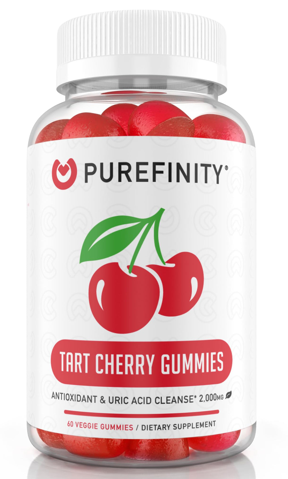 PUREFINITY Tart Cherry Gummies bottle for daily joint support.
