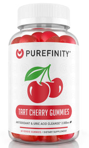 PUREFINITY Tart Cherry Gummies bottle for daily joint support.