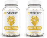 Purefinity Vitamin C 2000mg capsules bottle for daily wellness and high absorption.