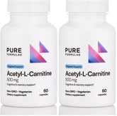 PureFormulas Acetyl L-Carnitine capsules in 2-pack for daily energy support