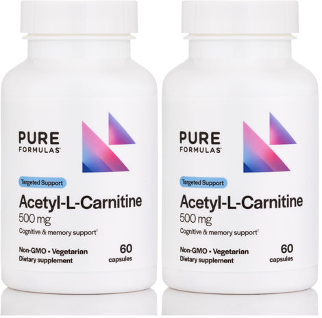 PureFormulas Acetyl L-Carnitine capsules in 2-pack for daily energy support