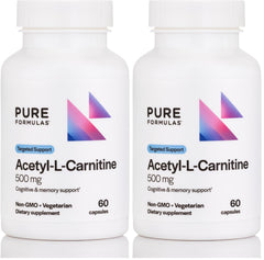 PureFormulas Acetyl L-Carnitine capsules in 2-pack for daily energy support