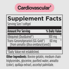PureFormulas CoQ10 GG softgels label close-up highlighting transparency