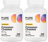 PureFormulas potassium 99 mg capsule closeup for daily muscle and nerve support