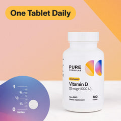 PureFormulas Vitamin D3 1000 IU pack outer box conveys value and safety.