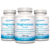 P Puregen Labs Magnesium 400mg bottle front, highlighting high potency daily support.