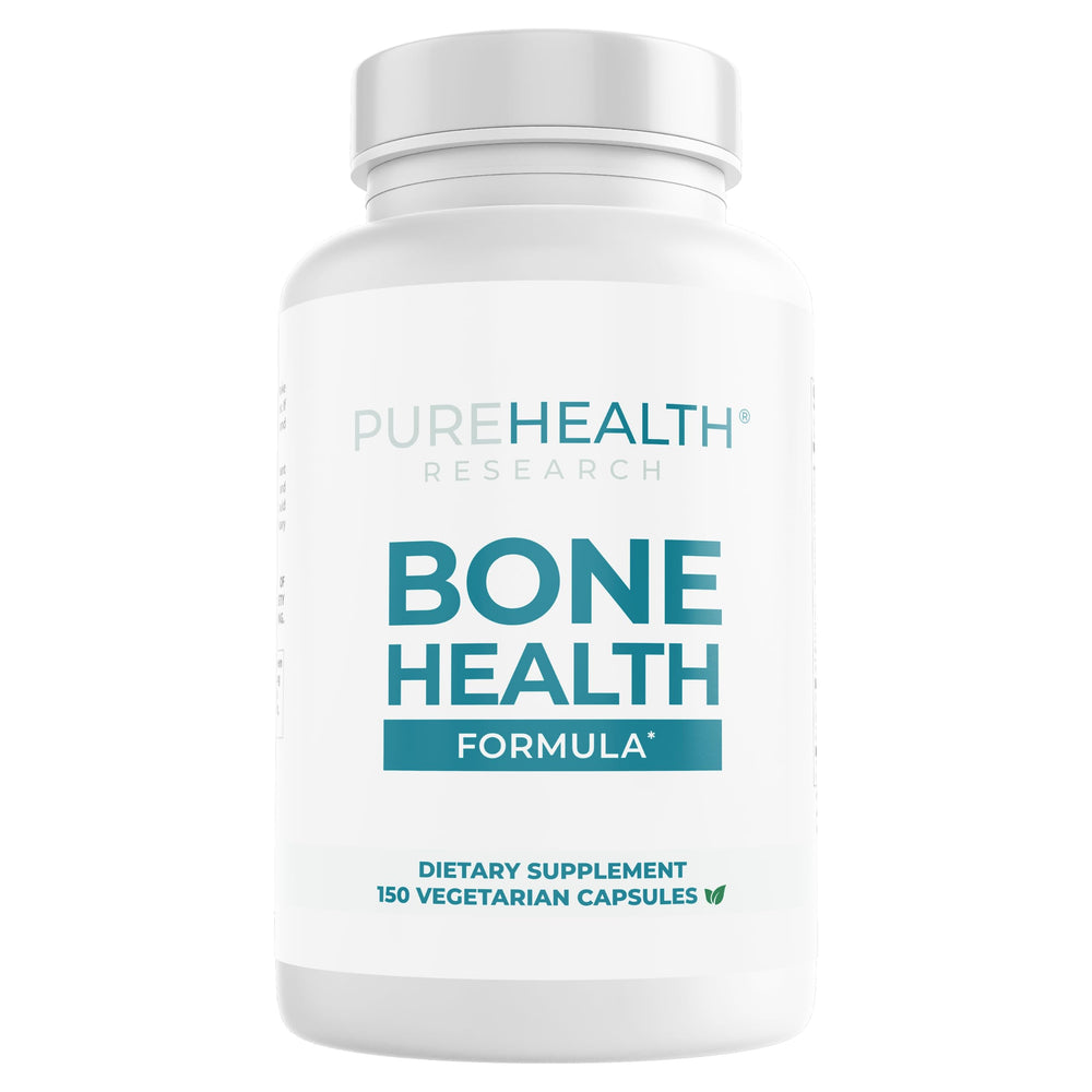 PureHealth Research Bone Health Formula bottle with capsules for daily bone support.