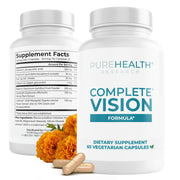 PureHealth Research Complete Vision Formula bottle front enhances daily eye wellness
