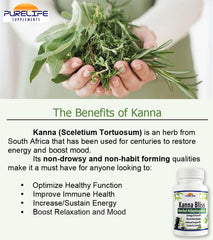 PureLife Kanna Bliss all-natural ingredients emphasizing clean, plant-based support.