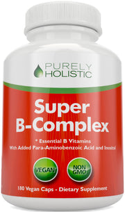 Purely Holistic Vitamin B Complex bottle front supporting daily energy and balance.