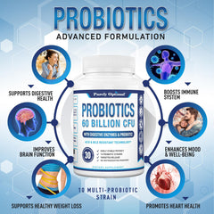 Purely Optimal Digestive Enzymes bottle promotes easier nutrient breakdown after meals.
