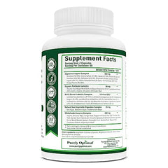 Purely Optimal digestive enzymes capsules close up highlighting convenient pre-meal dosage.