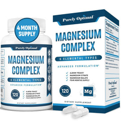 Purely Optimal Magnesium Complex bottle with capsules for calmer evenings and rest