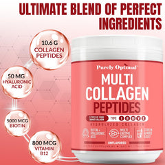 Purely Optimal Multi Collagen Powder with DigeSEB enzyme blend aids protein absorption
