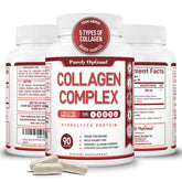 Purely Optimal Premium Multi Collagen Capsules bottle for comprehensive support.