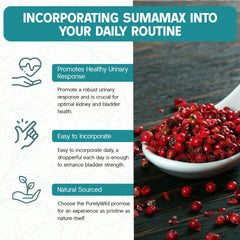 Purely Wild SumaMax cranberry extract emphasizes berry-derived urinary support.