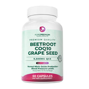 PurePremium Beet Root Capsules bottle showcasing the 3-in-1 formula for cardiovascular support