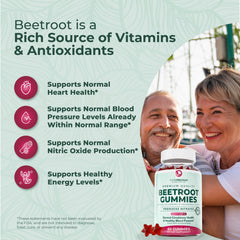 PurePremium Beet Root Gummies raspberry blueberry flavor highlight, sugar-free formulation