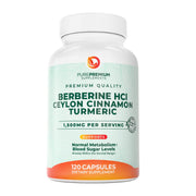 PurePremium Berberine Cinnamon bottle pour promotes daily metabolic balance and wellness.