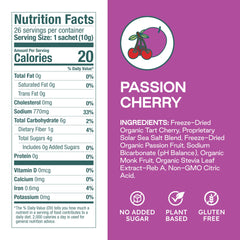 Purest Electrolyte packets opened showing organic freeze-dried fruits for natural flavor