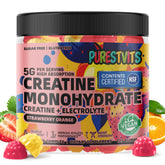 PURESTVITS creatine gummy bottle front showing convenient 3-gummy serving.