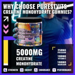 PURESTVITS gummies pack highlights three gummies per serving for easy dosing