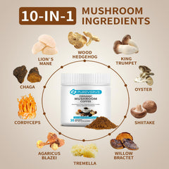Pureverve Mushroom Coffee packaging on kitchen counter highlighting high-altitude beans