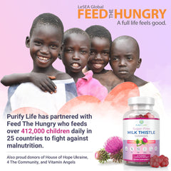 Purify Life gummies close up with vibrant blueberry raspberry flavor