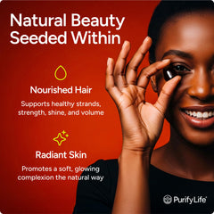 Purify Life pumpkin seed oil gummies label view noting Made in USA and vegan ingredients.
