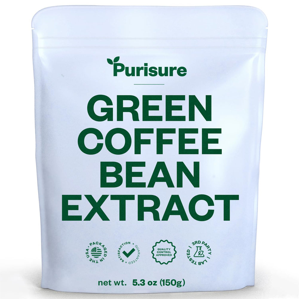 Purisure green coffee bean extract powder bottle ready for daily use.