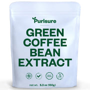 Purisure green coffee bean extract powder bottle ready for daily use.