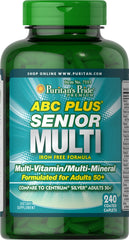 Puritan's Pride ABC Plus bottle front for daily senior wellness