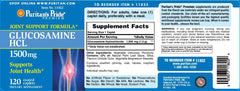 Puritan's Pride Glucosamine 1500 mg caplets label showing gluten-free claim.