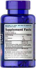Puritan's Pride Joint Soother label closeup emphasizes quality ingredients.