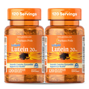 Puritan's Pride Lutigold Lutein bottle front view for eye health support.