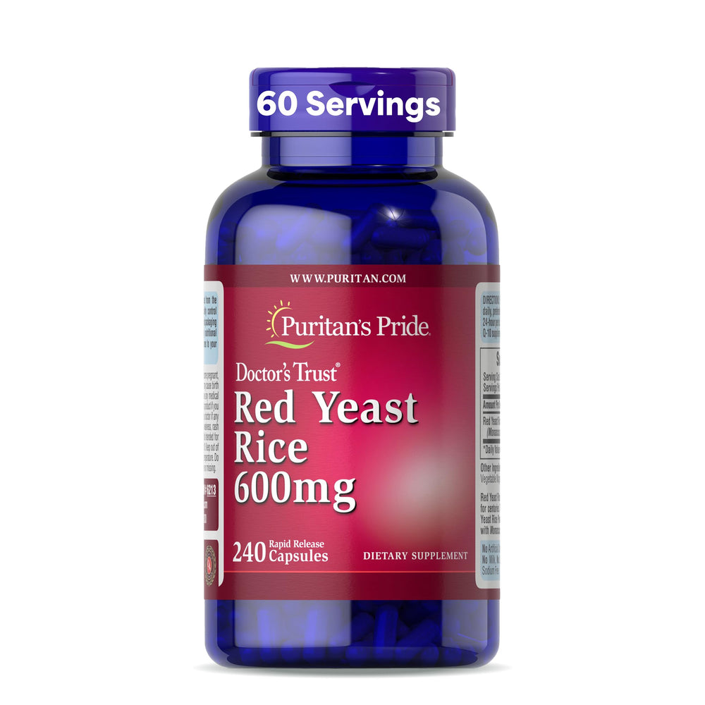 This Puritan's Pride Red Yeast Rice bottle illustrates daily wellness.