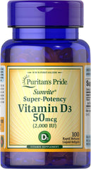 Puritan's Pride Sunvite D3 bottle supports bone health