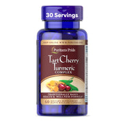 Puritan's Pride Tart Cherry Turmeric Complex bottle with capsules for daily antioxidant-friendly support.