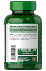 Puritan's Pride magnesium capsules closeup shows three magnesium forms for absorption.