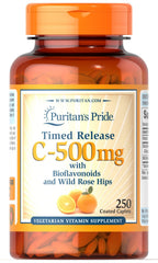Puritan's Pride Vitamin C 500 mg caplets with rose hips for daily immune support