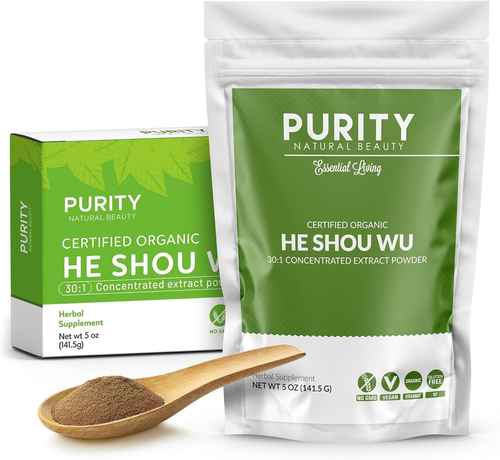 Purity Natural Beauty He Shou Wu bag 30:1 concentrate on counter for daily use