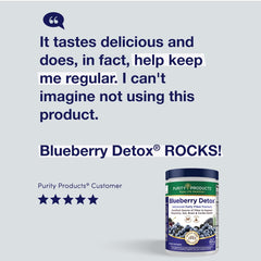 Purity Products Blueberry Detox powder scoop showing serving size