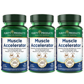 Purity Products Muscle Accelerator bottle front highlighting the patented blend for workout support