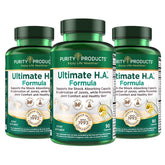 Purity Products Ultimate HA bottle with capsules for joint comfort and skin hydration.