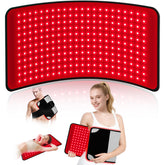 Puroth red light therapy mat placed on the back for targeted warmth and relaxation.