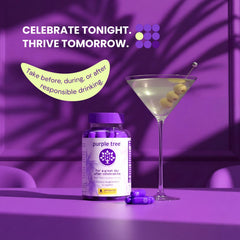 Purple Tree DHM liposomal capsules illustrating advanced delivery